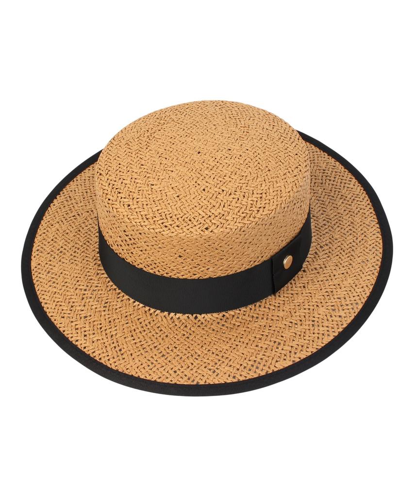 Yunibeosyeolkemiseuteuli Edge Taping Brown Long Panama Hat Panama Hat