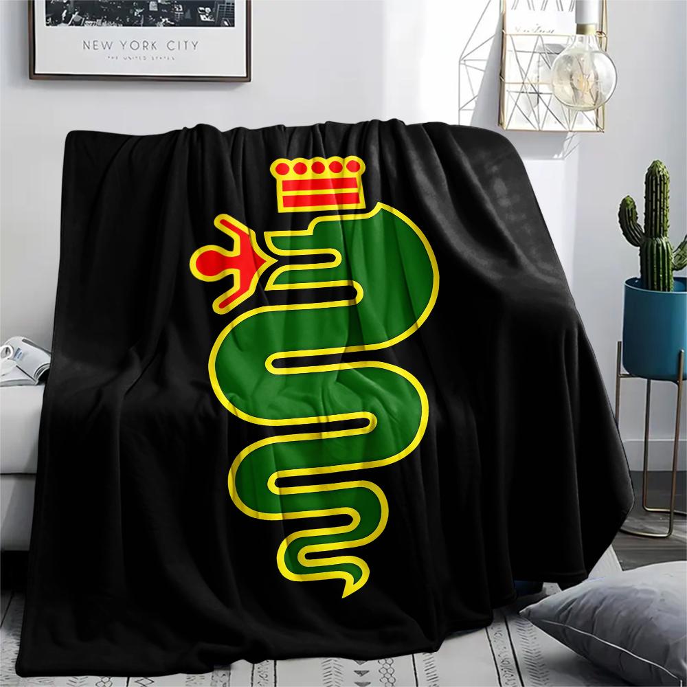1pz Coperta in Flanella con Stampa Alpha Romeo, Alta Qualità per Tutte le Stagioni, Arredamento per la Casa, Calore e Comfort, Perfetta per Regali di Natale