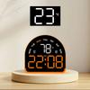 Wall-mounted Electronic Wall Clock Multi-functional Temperature Display Table Clock Date 12/24H Digital LED Clocks for Bedroom