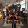 1PC Attack On Titan Print Flannel Blanket, High Quality All Seasons, Home Decor, Warmth and Comfort, Perfect for Christmas Gifts