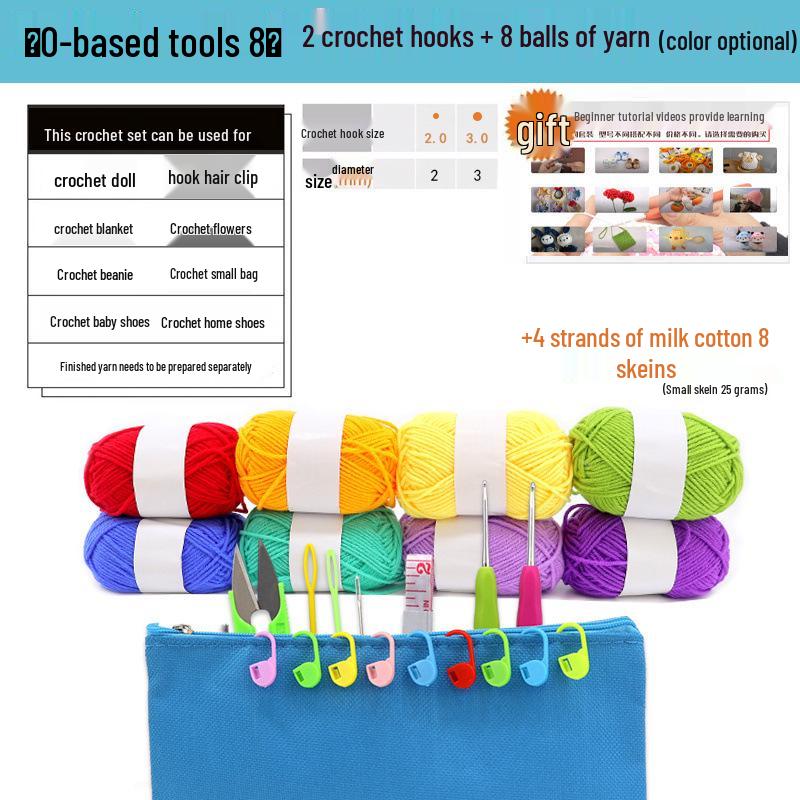 Beginner Crochet & Knitting Hook Tool Set - Starter Kit for Learning & Crafting
