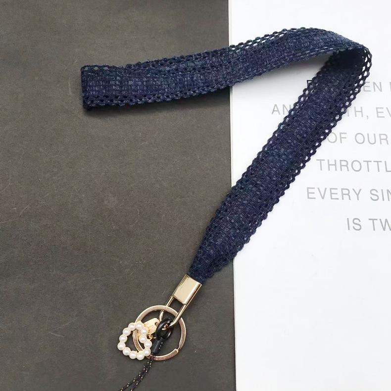Korean Style Pearl Heart Pendant Phone & ID Lanyard for Women