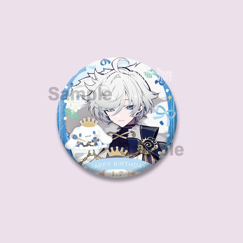 Cartoon Game Merold Kurode Hallritt Brooch Anime Fragaria Memories Lapel Pins Plastic Round Badge for Bag Hat Jewelry XMAS Gifts