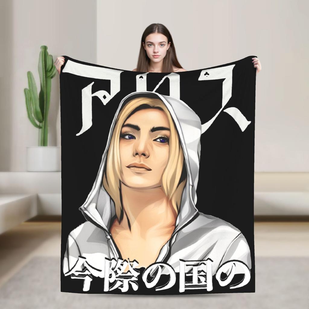 TV Alice In Borderlande Chishiya Blanket Cover Flannel Throw Blanket Summer Air Conditioning Personalised Soft Warm Bedspreads