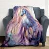 1pc Unicorn Fantasy Flannel Blanket, Comfortable and Warm Blanket, for Camping Sofa Bed and Couch Office037
