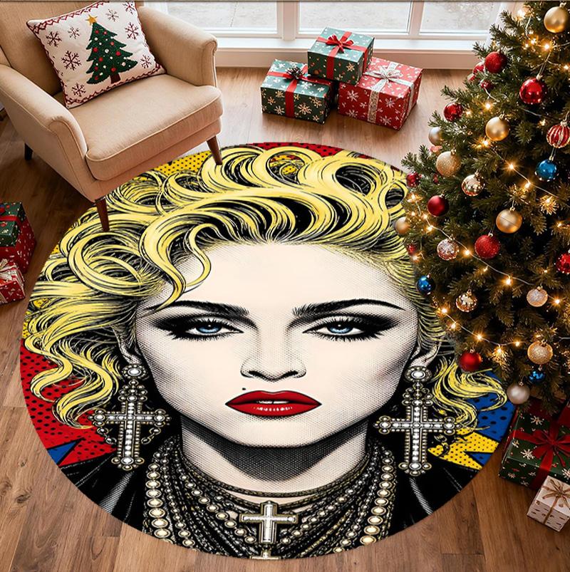 Marilyn Monroe Patroon Rond Tapijt, Binnen/Buiten Mat, voor Picknick, Speelkamer, Slaapkamer, Kantoor, Woonkamer, Huisdecoratie Tapijt, Verjaardagscadeau