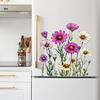 Malované květiny Balkonové skleněné okno Zkrášlení domova Dekorativní okenní samolepka