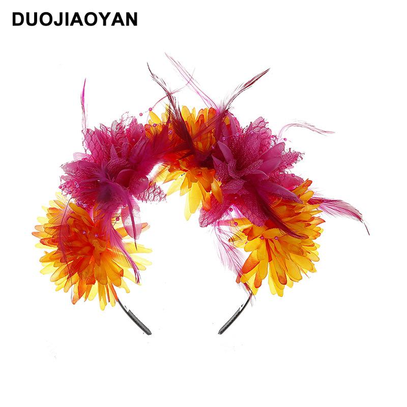 Halloween Flower Headband with Spider for Cosplay or Makeup Party