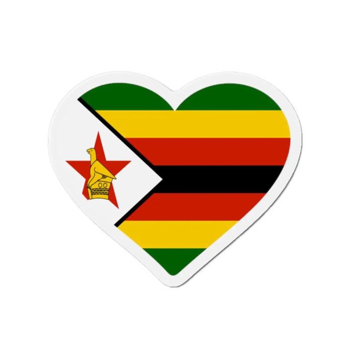Aimant Coeur Drapeau Zimbabwe - Multicolore - 10 cm - 50 pièces - Résine synthétique - Mixte