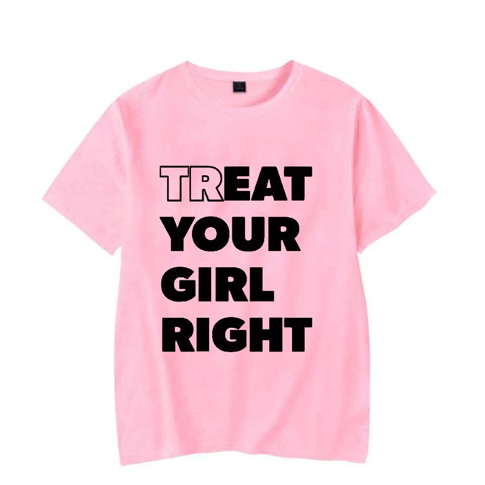 Eat Treat Your Girl Right Funny Letter Printed Unisex Unisex TShirt Streetwear Hipster Casual Fashion Loose Harajuku Couples Tees S