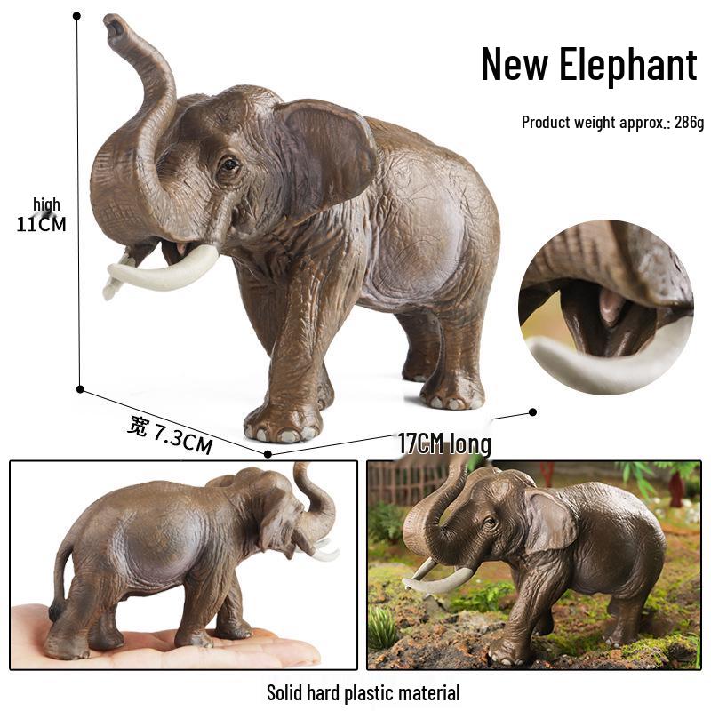 Children's Cognitive Wild Animal World: Elephant and Mammoth Figurine Set
