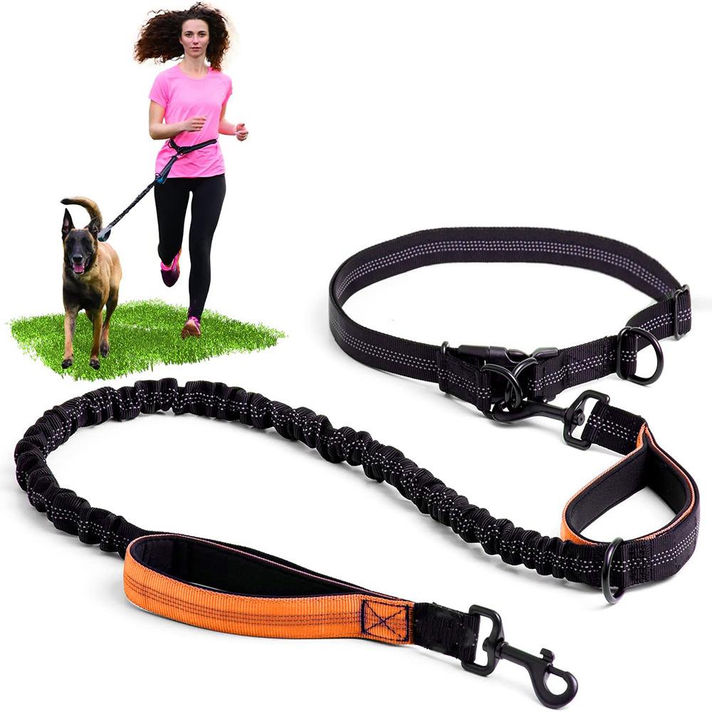 Hot Sale Running Dog Walking Belt Traction Rope Reflective Safety Buffer Retractable Outdoor Dog Rope Outdoor Sports Dog Rope