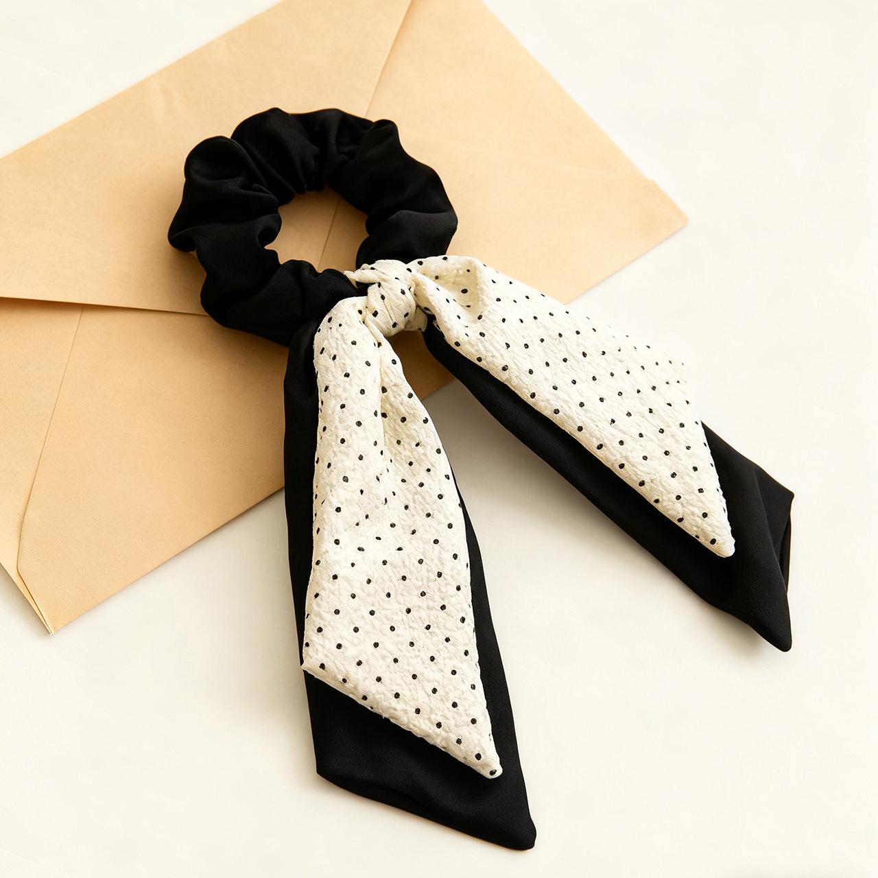 Ослепительная заколка-резинка для волос в горошек с бантом в стиле Чжао Лусы - Аксессуар для волос  Толстая кишка