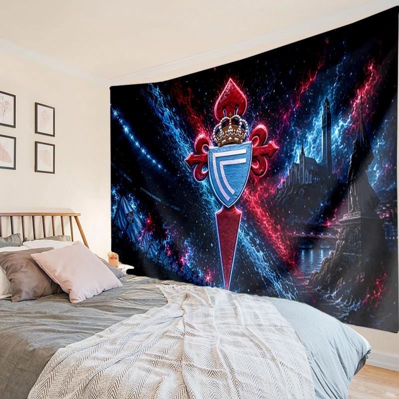 Celta Vigo Crest Glowing Tapestry, Unique Design Tapestry, Wall Decor for Bedroom,Livingroom, Playroom,Heartwarming Fan Holiday Gifts