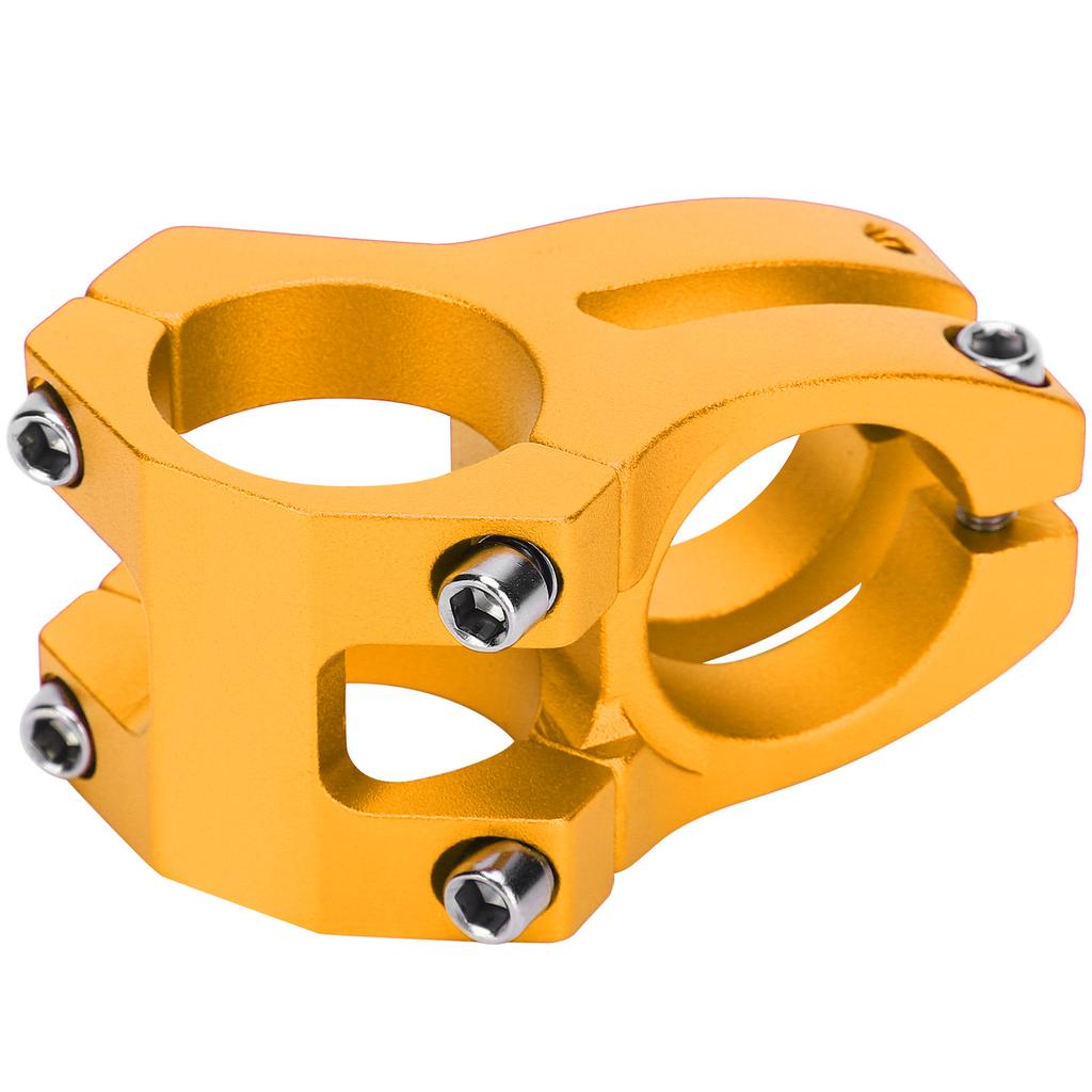 LUNJE Mountain Bike Stem Bicycle Short Handlebar Aluminum Alloy Hollow Stem 31.8x35mmGold
