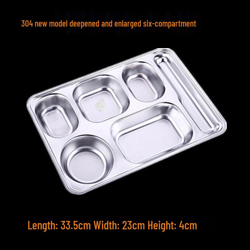 304 Stainless Steel Divided Meal Tray
