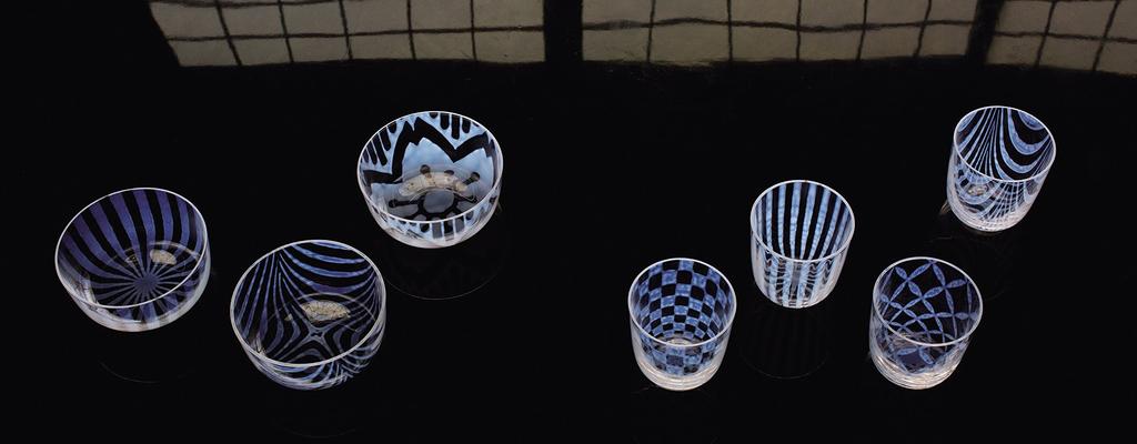 Hirota Glass Bowl, Taisho Romantic Cherry Blossom Design, MO-2-10