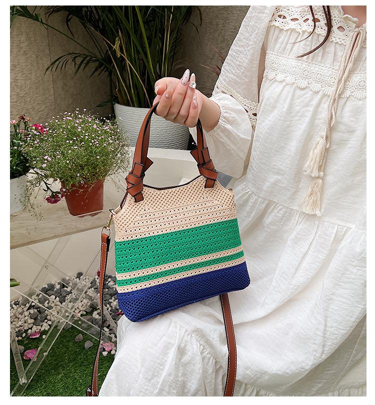 Letnia nowa nadmorska plaża podróżna słomkowa torebka modna uniwersalna dzianinowa torba na ramię