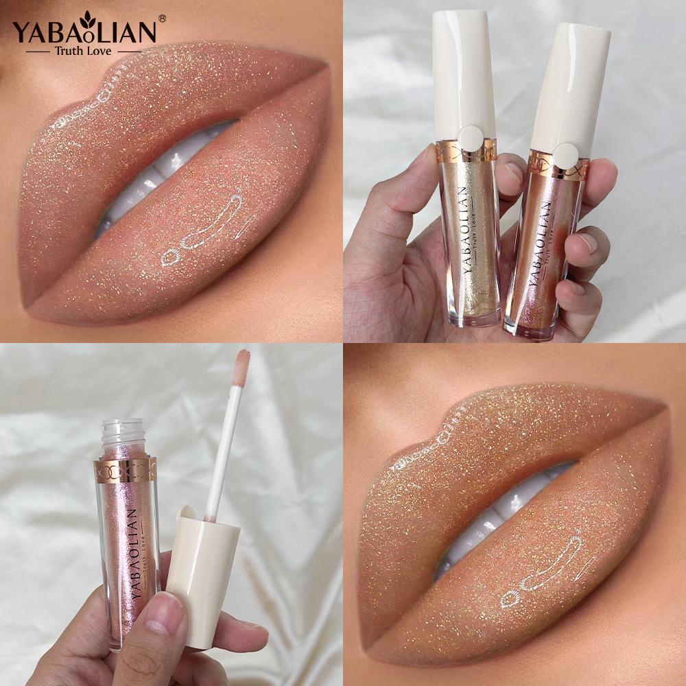 Szájfény Glitter Lip Glaze Pearl Rúzs Erősen pigmentált, hosszantartó folyékony ajakrúzs Vízálló ajakolaj napi sminkhez