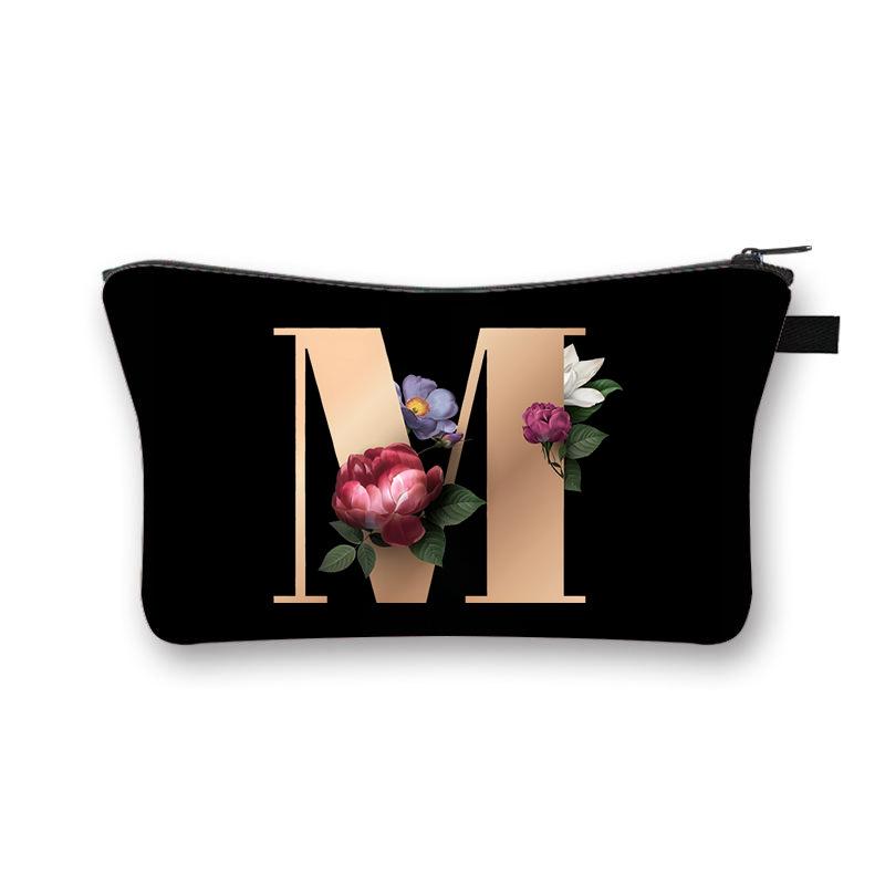 Alphabet Printed Change Bag Multifunctional Travel Storage Bag Elementary School Polyester Stationery Zipper Pencil Bag