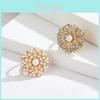 Elegant Pearl And Rhinestone Flower Scarf Ring Chic Alloy Jewelry For Women