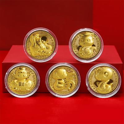 Gedenkmünzen zum Jahr der Schlange 2025, chinesische Tierkreismedaillen, 3D-Reliefmünzen, Sammlerstücke, Jahresmünzen