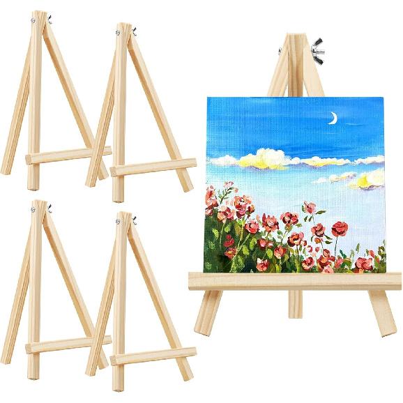 TKOnline 10PCS 9 Inch Wood Easels, Easel Stand for Painting, Art Craft Painting Party Easel, Tabletop Easels, Tripod, Canvas Photo Picture Sign 5
