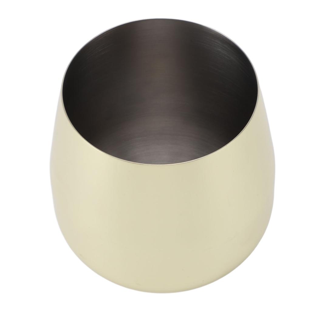 Weinglas aus Edelstahl Stiellos Eiform 550ml Unzerbrechlich Tragbar für Bar Outdoor-Veranstaltungen Vergoldung