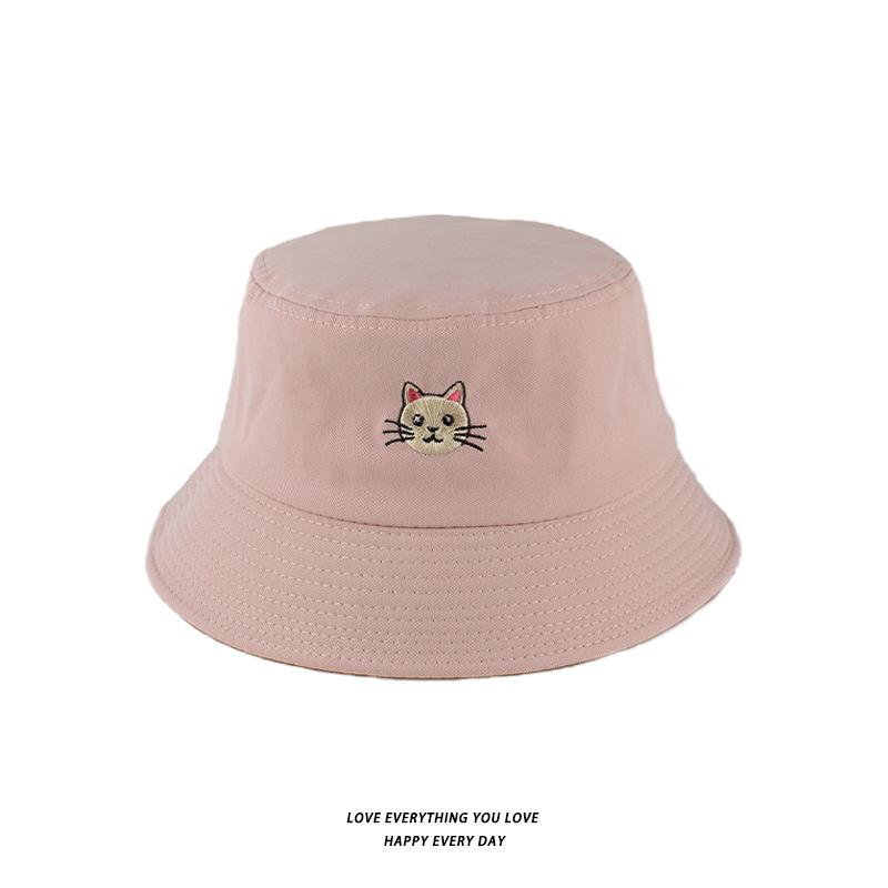 

Skull Embroidered Bucket Hat Single-Sided Black Foldable Fisherman Sunhat Street Fashion Men And Women s Outdoor Cap 54-58cm розовый