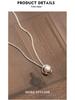Authentic 999 Pure Silver Pearl Necklace - Elegant French Design Pendant, Perfect Birthday Gift for Girlfriend.