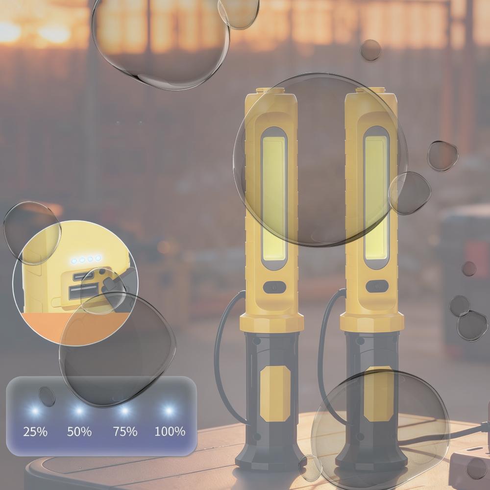 Подкапотная светодиодная лампа для автомехаников 4000 мАч, перезаряжаемая, беспроводная, 2000 лм, с крючками, для осмотра, мастерской, аварийная China Mainland