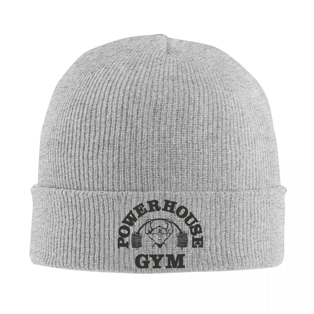 New Gym Motivation Hats Autumn Winter Beanies Warm Powerhouse Gym Cap FeUnisex Unisex Acrylic Skullcap