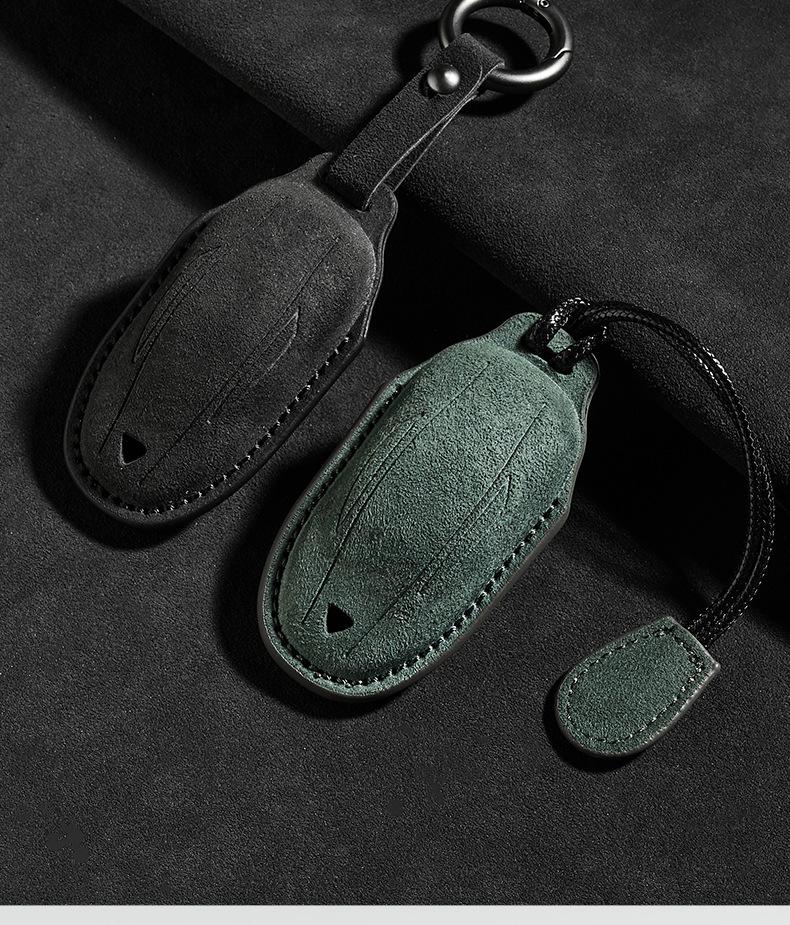 Suede Full Wrap Key Cover for Tesla Model Y/3/Model X