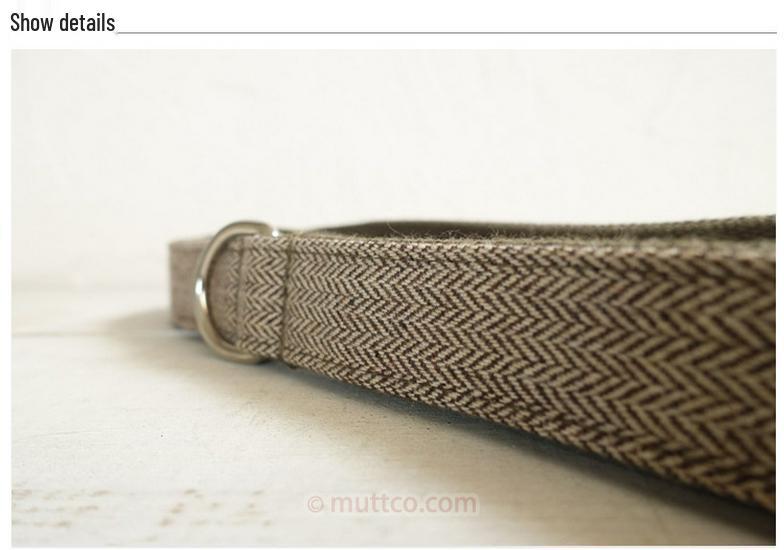 MUTTCO Light Brown Dog Collar & Leash Set with Bow Tie, UDC-119.