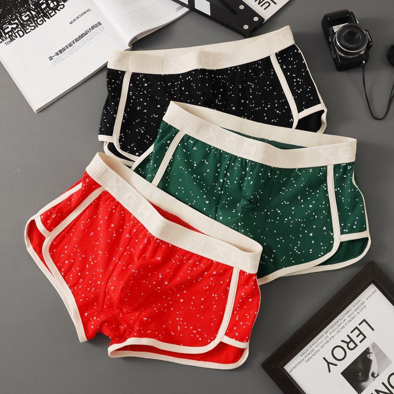 Herrenhöschen Baumwolle Herrenunterwäsche Boxer Atmungsaktive Herrenboxer Bedruckte Unterhosen Bequeme Shorts Herrenunterwäsche