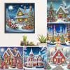 5D DIY Partial Special Shaped Drill Diamond Painting Kit Xmas House Decor30x30cm