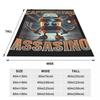 Italian Brainrot Cappuccino Assassino Flannel Blanket Soft Warm Bedding Throws for Living Room Camping Bedspread Sofa Bed Cover