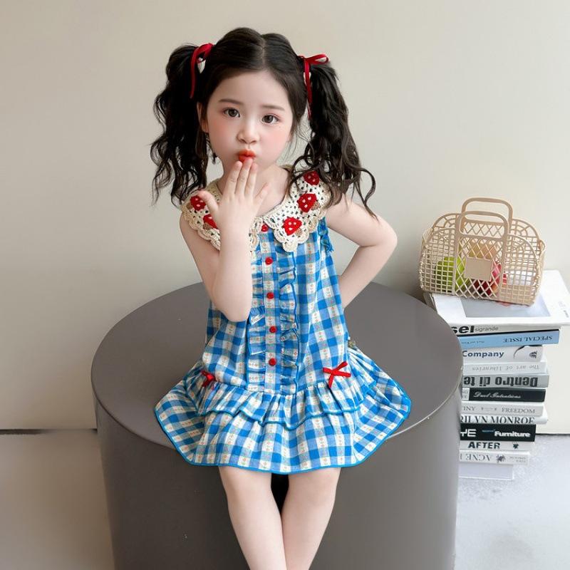 Girls Summer Cotton Tank Dress Thin Stylish Fashionable Baby Sundress