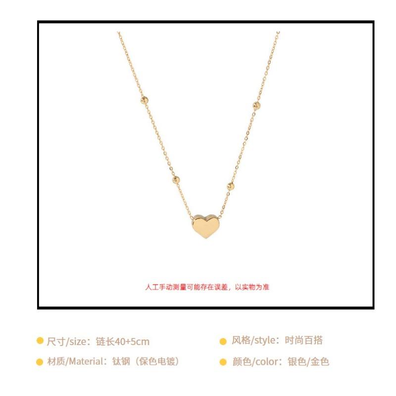 Women Fashion Simple Love Heart Titanium Steel Clavicle Necklace Jewelry