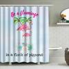 Bath Curtain Flamingo Pink Cute Tropical Flower Bird Home Decor Art Waterproof Bathroom Shower Curtain