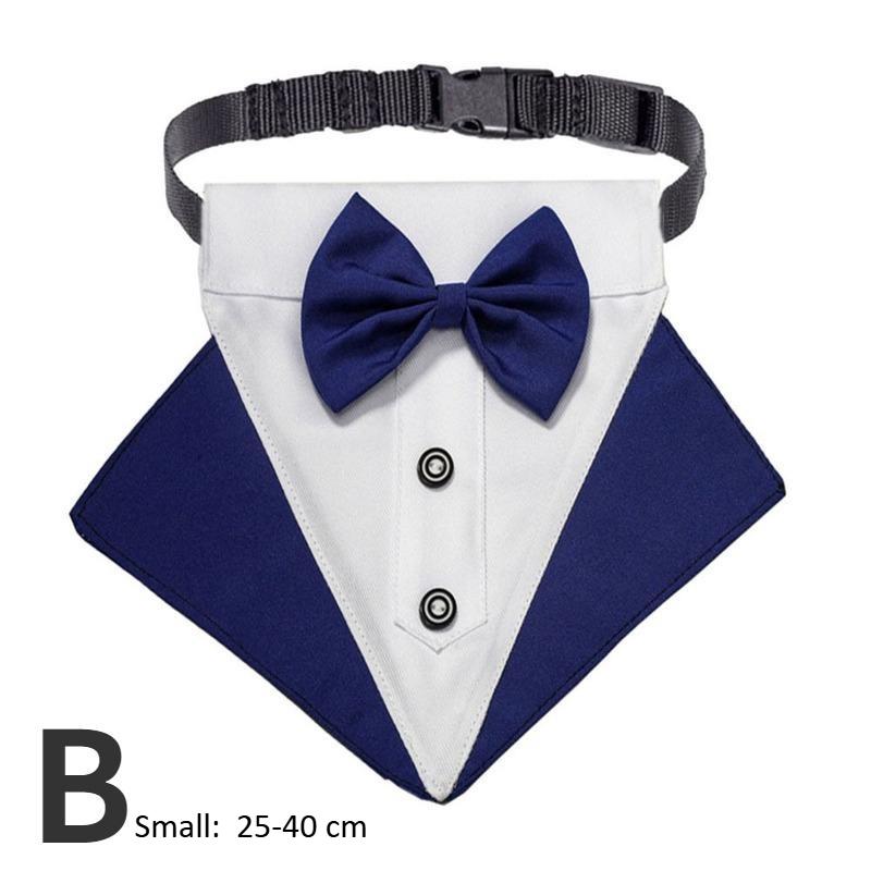 1 Stück Verstellbares Hunde-Tuxedo-Bandana-Halsband mit Fliege Schal Schwarz Haustier Hochzeit Formelles Kostüm für Welpen
