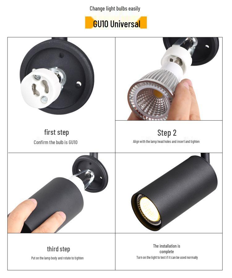 Nordic Rose Gold LED Track Spotlight, 7W Surface Mounted Ceiling and Background Wall Display Light.