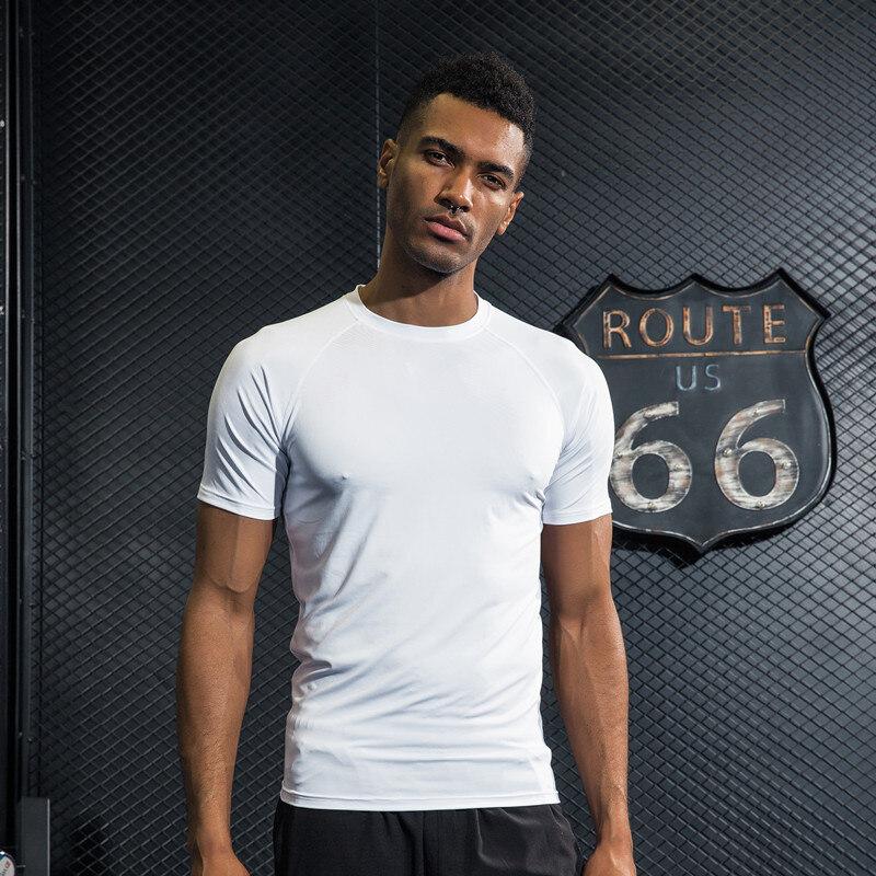 

Новые модные колготки Высокоэластичные с коротким рукавом Мужская фитнес-спортивная одежда Тренировочная Мышечная Беговая Дышащая S белый