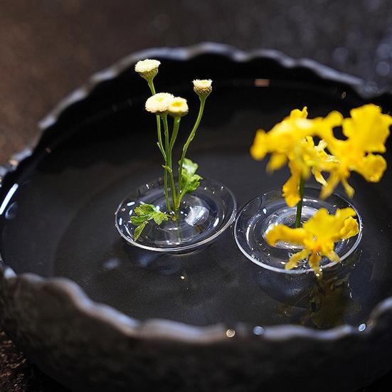 10/20/30Pcs Floating Floral Arrangement Holder Clear Floating Flower Display Stand Hydroponics Water Planting Flower Bowl Stem Holder Decoration