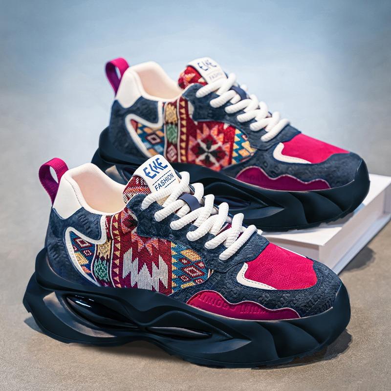 

Мужская обувь весна новая сверхлегкая толстоподошвенная мягкая подошва амортизирующая Гочао увеличивающая рост повседневная спортивная обувь 44 красный