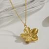 Stainless Steel Zircon Set French Vintage Flower Necklace Earrings Exaggerated Zircon Set For Women Zircon Gifts New Popular