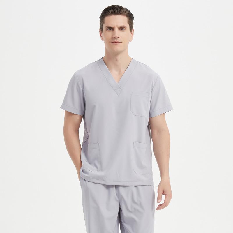 Elastic V-neck Doctor & Nurse Work Uniform - Washable Surgical Gown Suit Set.