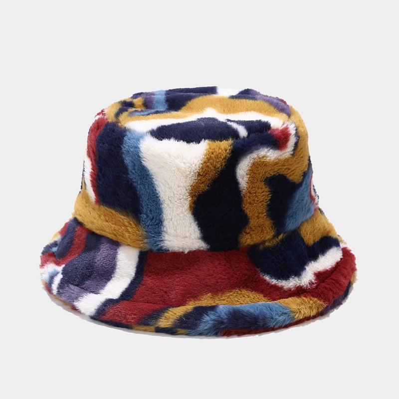 European and American Creative Hats for Women, Autumn and Winter New Colorful Numbered Print Bucket Hats, Versatile and Fashionable Outdoor Outing Pot