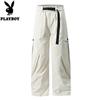 PLAYBOY Men's Loose Straight Leg Casual Parachute Pants