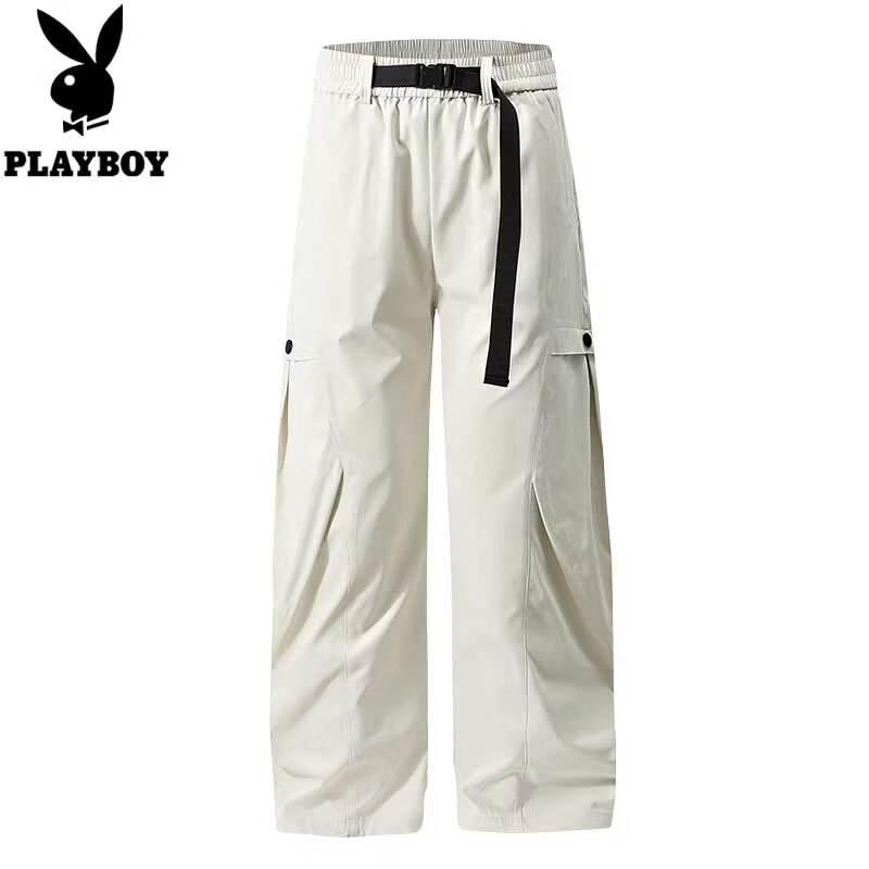 PLAYBOY Men's Loose Straight Leg Casual Parachute Pants